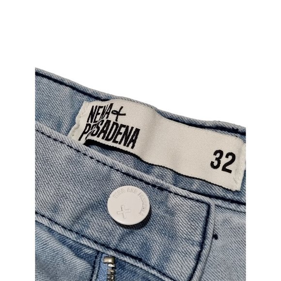 Nena & Pasadena NXP Mens Light Blue Distressed Cargo Jogger Jeans - Size 32 - Picture 6 of 8